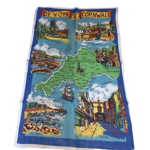 Devon & Cornwall collectible souvenir Tea Towel